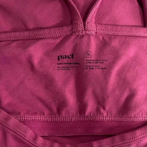 Pact Organic Womens Fit and Flare Midi Dress in Pink/Purple Color Size XL - Picture 3 of 8